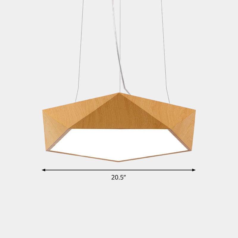 Nordic Acrylic Led Pendant Chandelier In Light Wood - Office Ceiling / 20.5 Third Gear