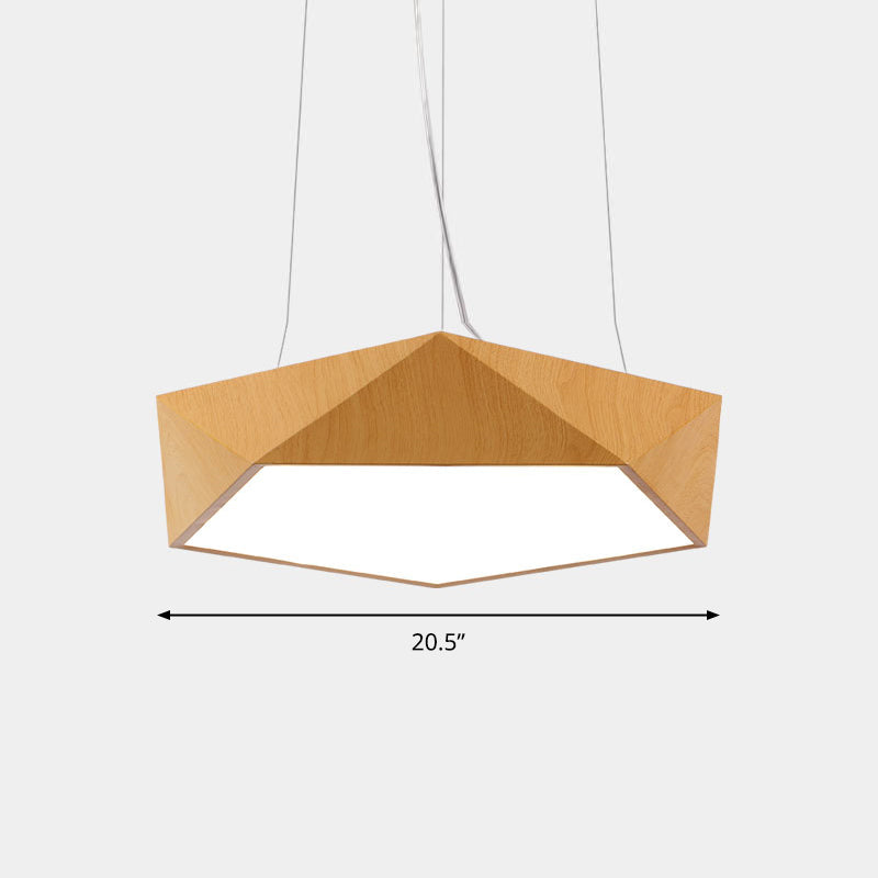 Nordic Acrylic Led Pendant Chandelier In Light Wood - Office Ceiling / 20.5 White