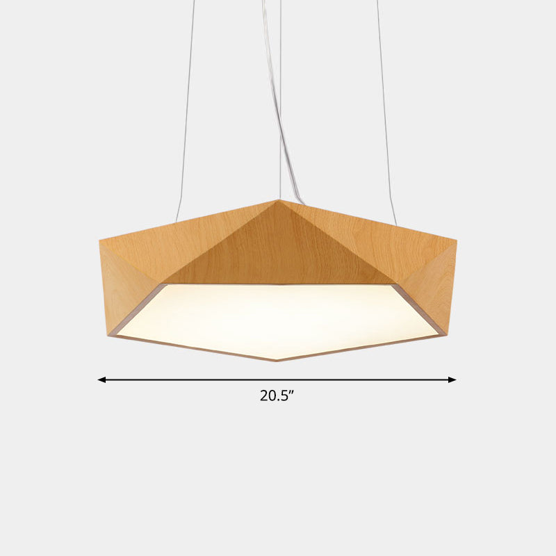 Nordic Acrylic Led Pendant Chandelier In Light Wood - Office Ceiling / 20.5 Natural
