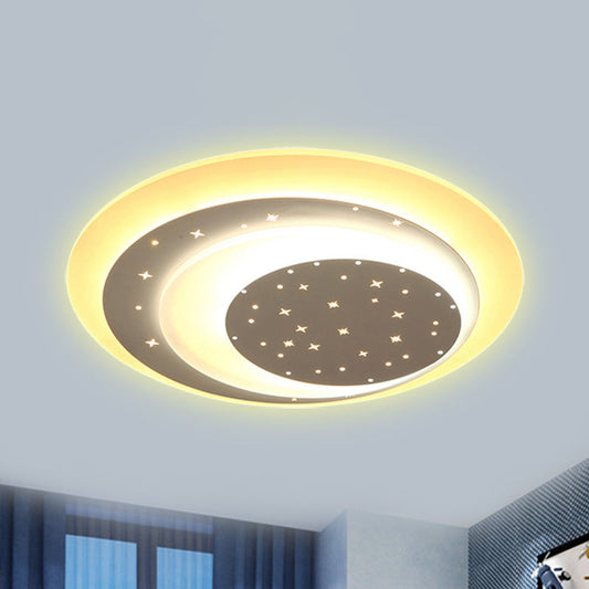 Starlit Acrylic Crescent Led Ceiling Light: A Romantic Flushmount For Girls Bedroom