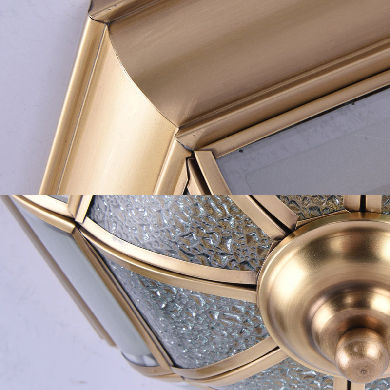 Traditional Water Glass Brass Cone Flush Mount Ceiling Light Fixture - 6/8/10 Bulbs, Hallway Décor - 15"/19.5"/23" Wide