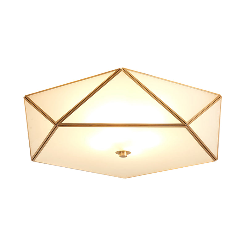 Lustre encastré en verre géométrique moderne - Plafonnier à 3 têtes pour salon