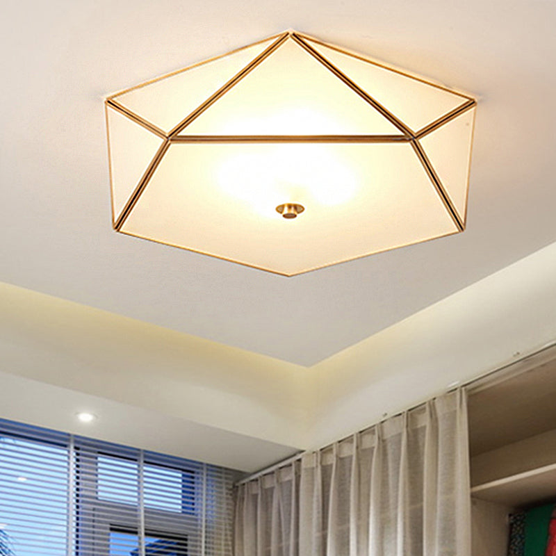 Lustre encastré en verre géométrique moderne - Plafonnier à 3 têtes pour salon