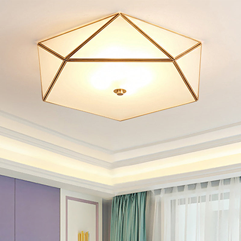 Lustre encastré en verre géométrique moderne - Plafonnier à 3 têtes pour salon