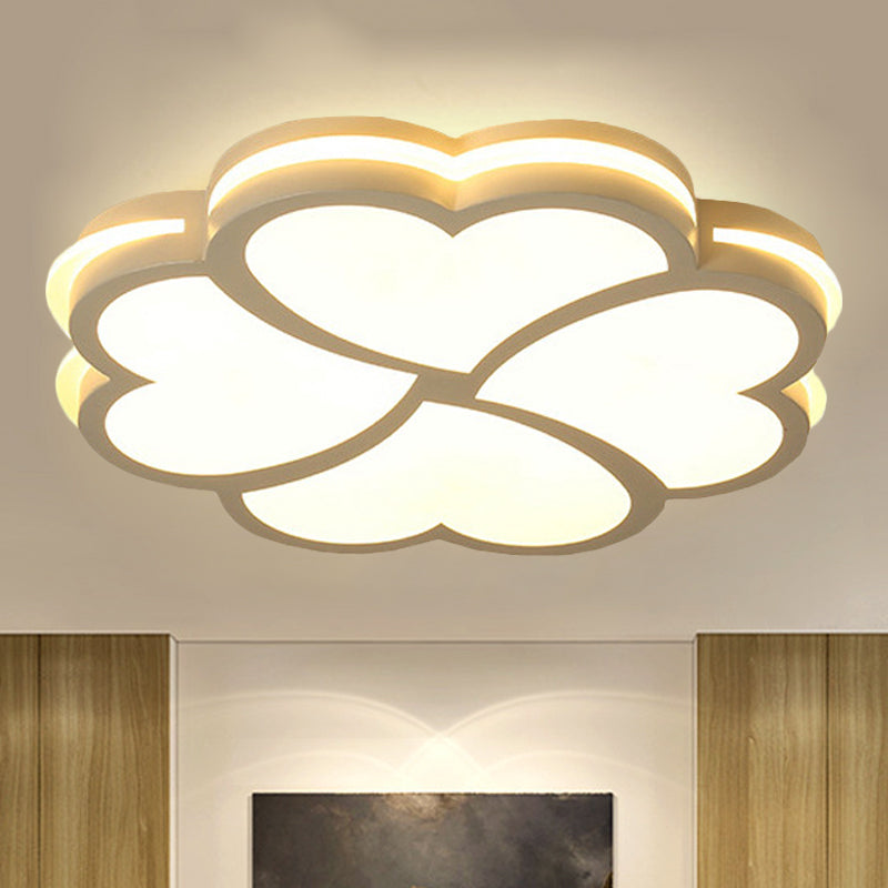 Blossom Kindergarten LED Flush Mount Ceiling Light in Modern Acrylic - White
