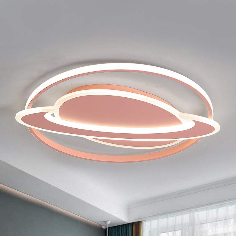Contemporary Planet Ceiling Light: Stylish Acrylic Flush Mount for Bedrooms
