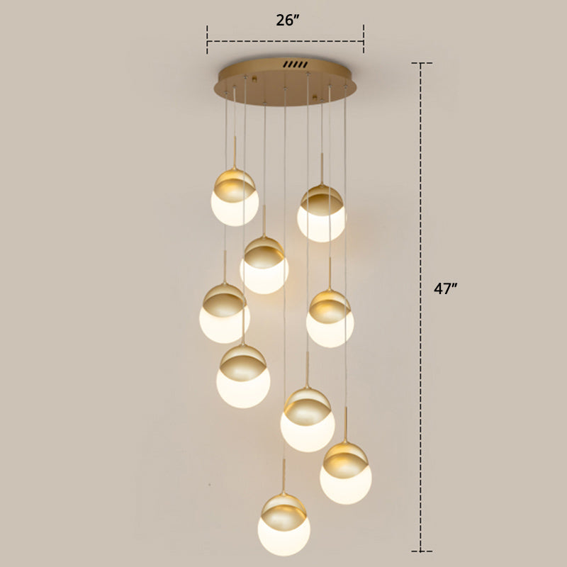 Gold Finish LED Disc Pendant Light - Postmodern Acrylic Cluster Design for Restaurants