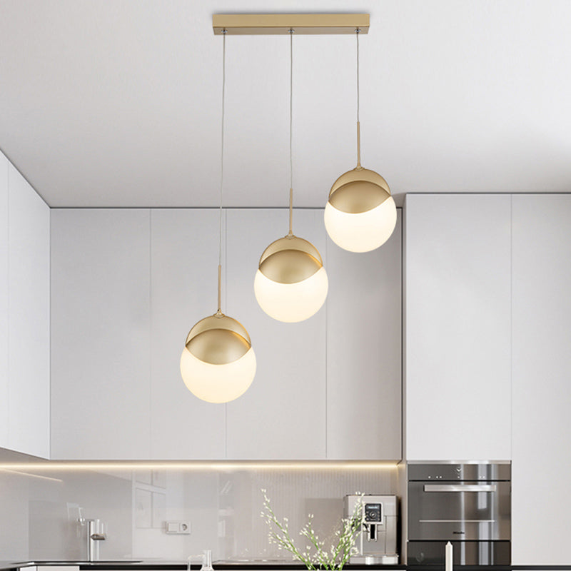 Gold Finish LED Disc Pendant Light - Postmodern Acrylic Cluster Design for Restaurants