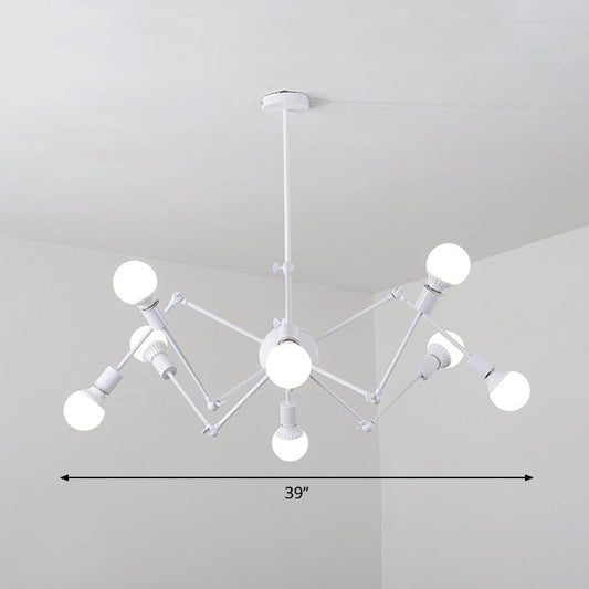 Lustre suspendu à bras pivotant nordique avec design à ampoule ouverte