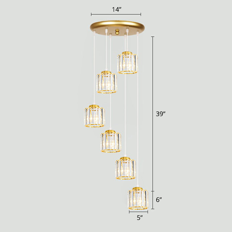 Modern Shaded Glass Multi-Light Pendant for Living Room Ceiling