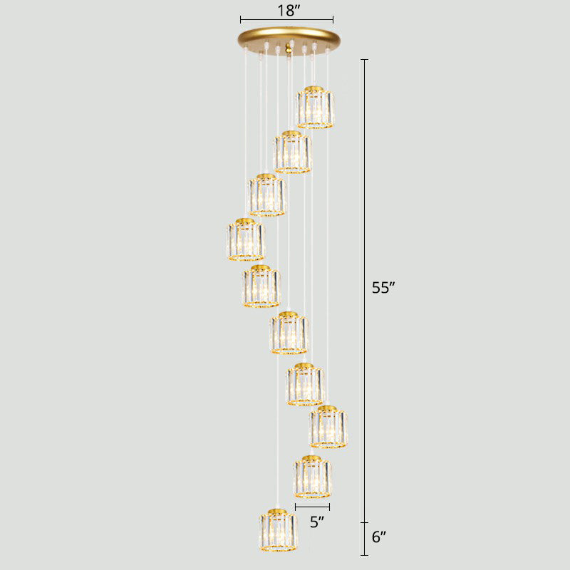 Modern Shaded Glass Multi-Light Pendant for Living Room Ceiling