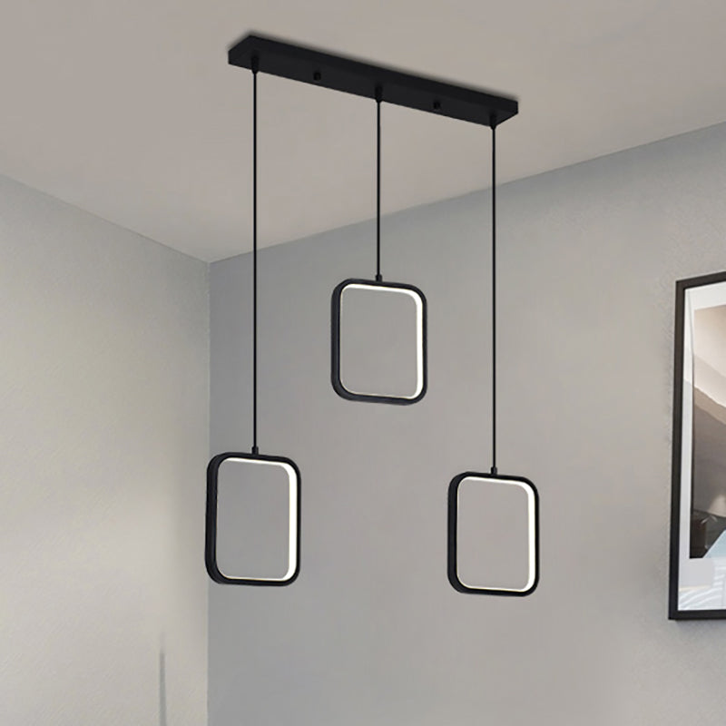 Plafonnier LED carré contemporain en acrylique noir/blanc - Éclairage chaud/blanc