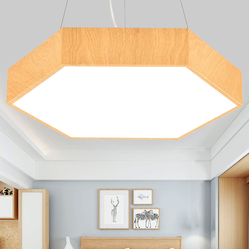 Hexagon LED Pendant Lamp - Simplicity Meets Elegance in Bedroom Chandelier
