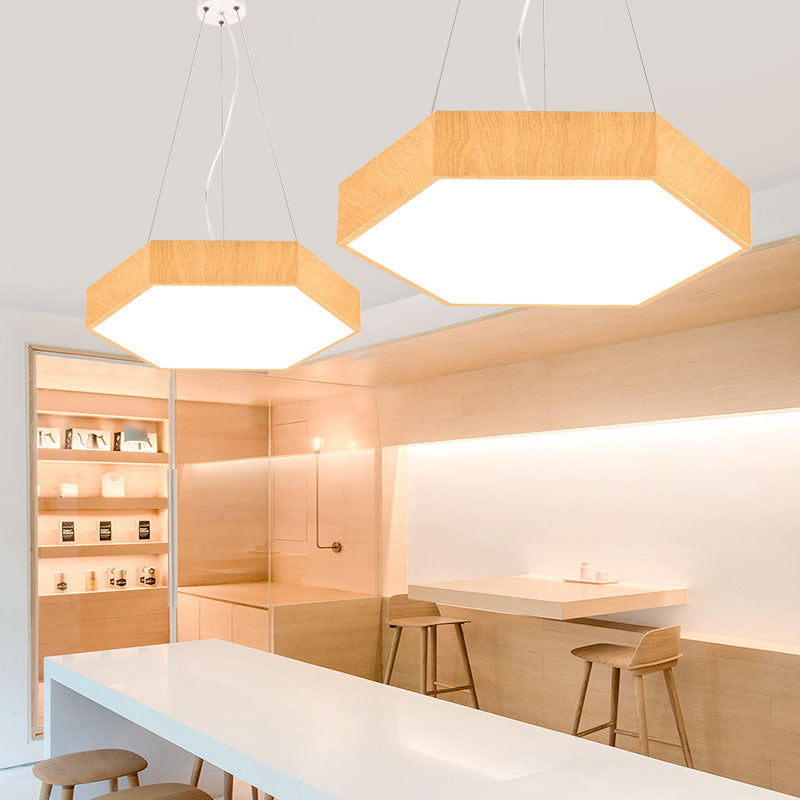 Hexagon LED Pendant Lamp - Simplicity Meets Elegance in Bedroom Chandelier