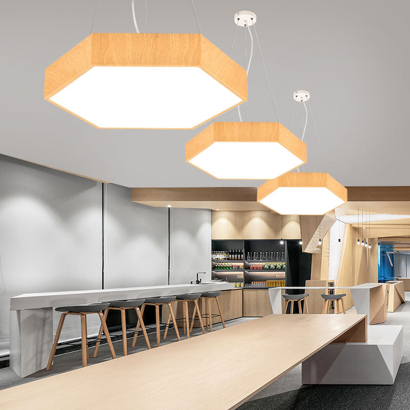 Hexagon LED Pendant Lamp - Simplicity Meets Elegance in Bedroom Chandelier