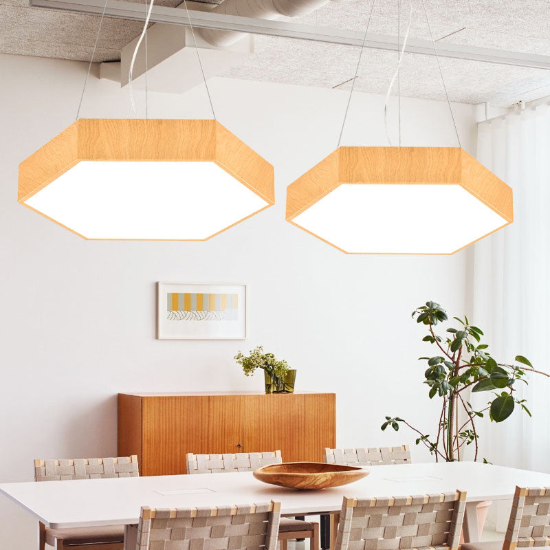 Hexagon LED Pendant Lamp - Simplicity Meets Elegance in Bedroom Chandelier