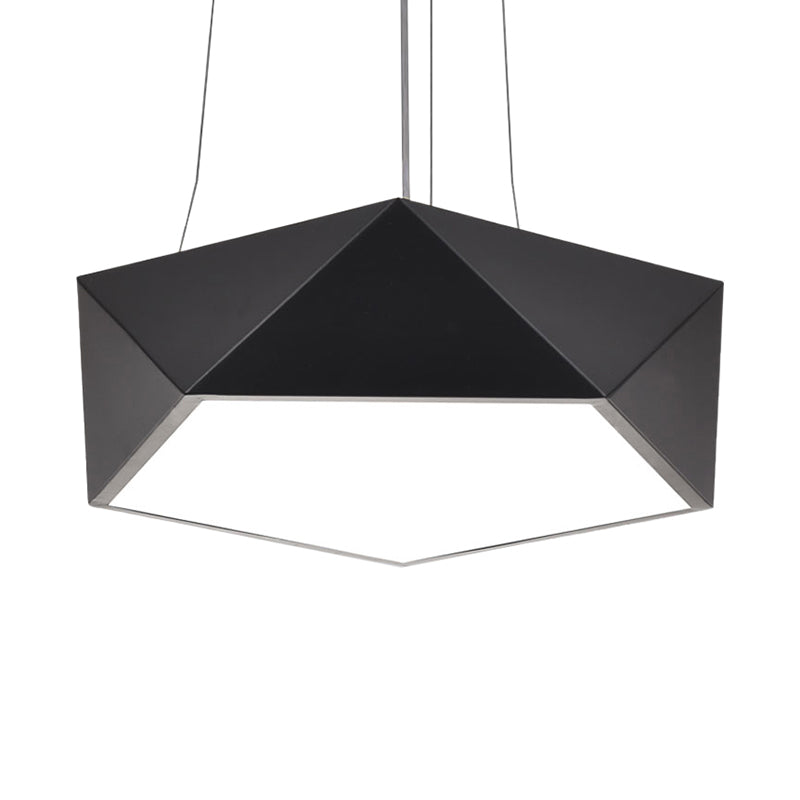 Modern Black Pentagon Led Hanging Light Fixture For Office Ceiling Chandelier