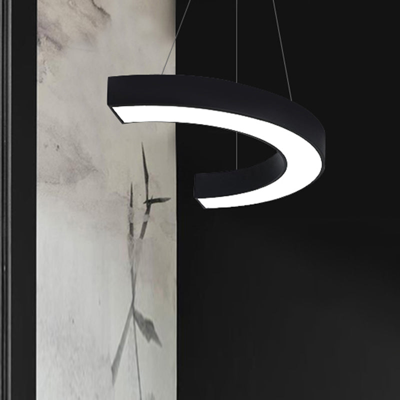 Sleek Black Ceiling Chandelier with LED Lighting for Offices