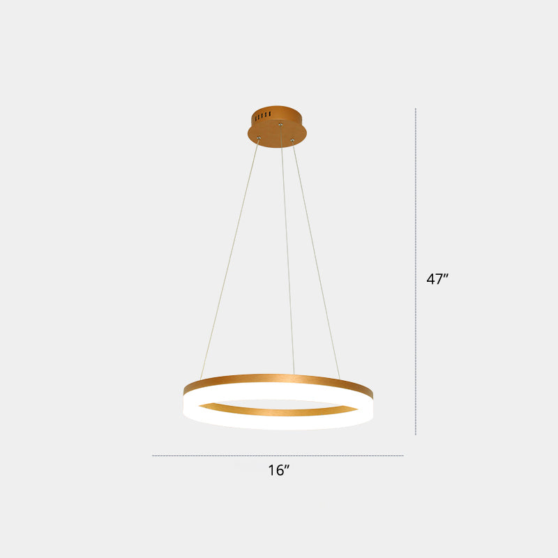 Gold Finish Acrylic Loop LED Ceiling Chandelier - Elegant Hanging Light for Dining Room