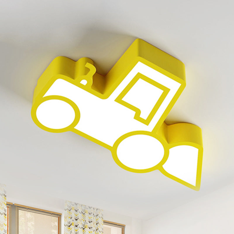 Cartoon Car Ceiling Light - Acrylic Flush Mount for Bedroom