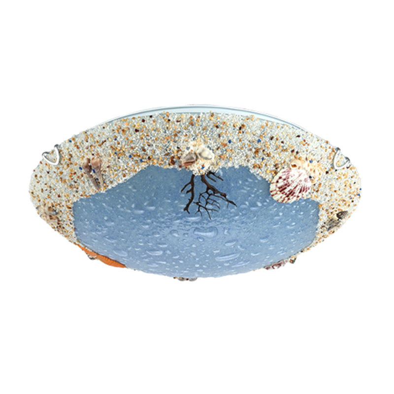 Stained Art Glass Flush Mount Lamp - Kids Style LED Ceiling Light for Bedroom