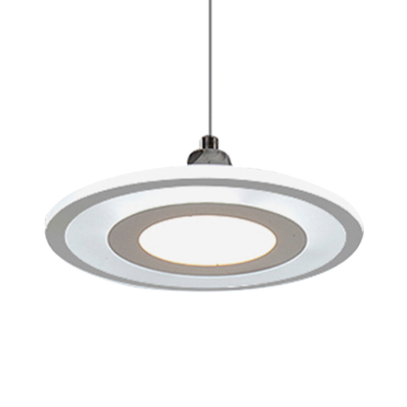 Modern LED Drop Pendant Ceiling Lamp with Acrylic White Shade - Warm/White Light
