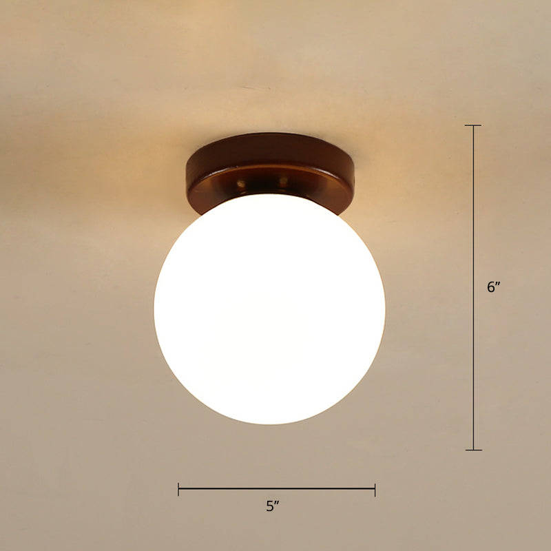 Geometric Flush Mount Ceiling Light Fixture - Modern Wooden Design (1-Light, Brown)