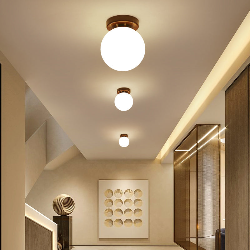 Geometric Flush Mount Ceiling Light Fixture - Modern Wooden Design (1-Light, Brown)