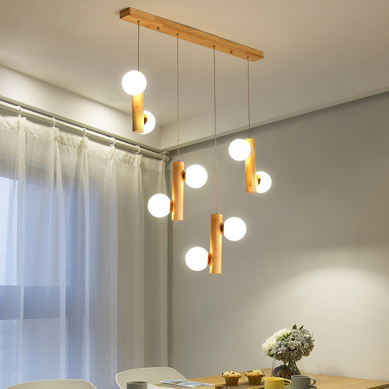 Nordic Opal Glass Ball Cluster Pendant Light for Dining Room