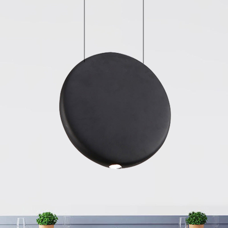 Nordic LED Resin Hanging Lamp, Black/Grey/Green, Round Suspension Pendant, Warm/White Light, 6"/8.5/12"W