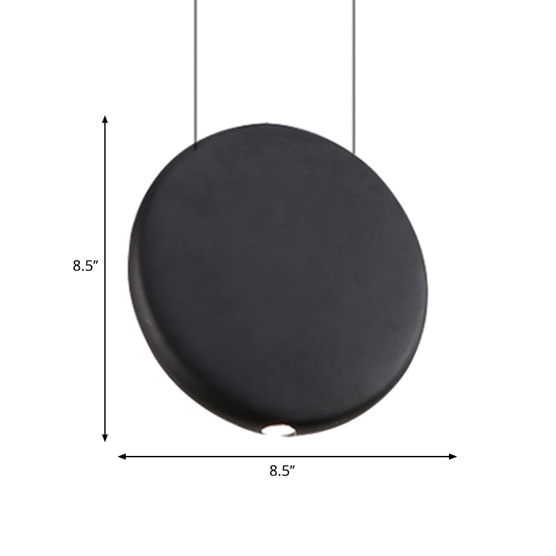 Nordic LED Resin Hanging Lamp, Black/Grey/Green, Round Suspension Pendant, Warm/White Light, 6"/8.5/12"W