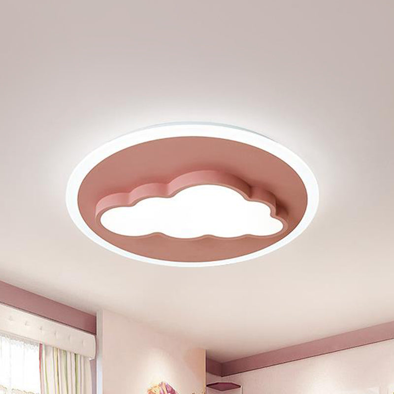 Nordic Cloud Metal Ceiling Lamp - Flush Mount For Childs Bedroom Pink / White