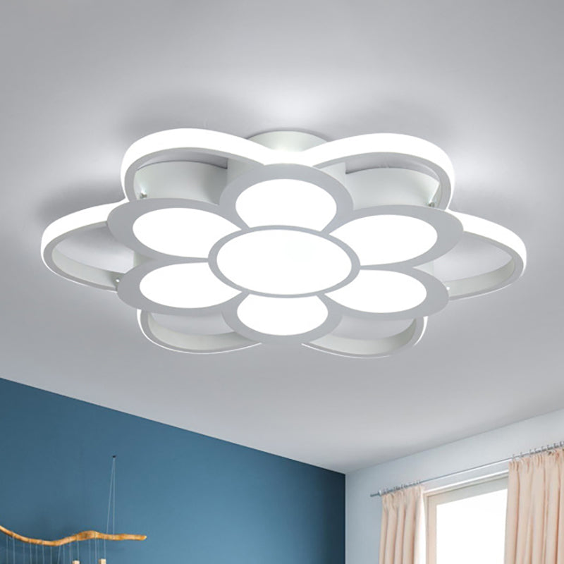 Contemporary LED Ceiling Light: 20.5"/27"/31.5" Dia, White Metal Flush Mount Fixture for Living Room (Warm/White)