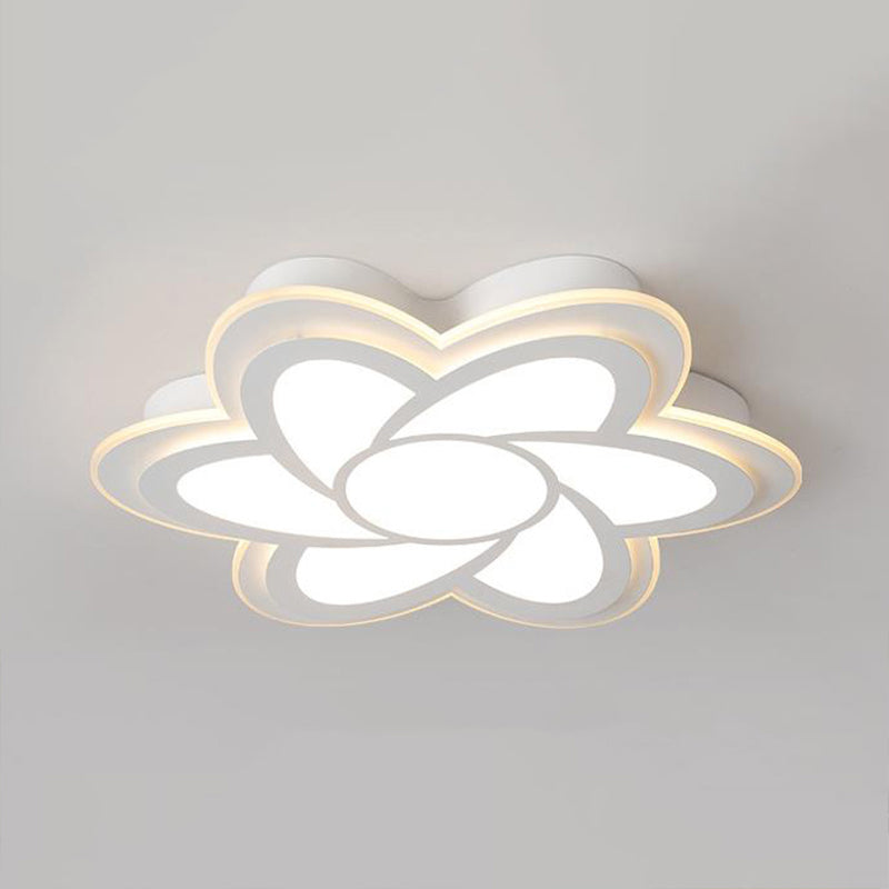 Modern Flower Metal Ceiling Light with LED, Acrylic Diffuser, Warm/White, 16.5"/20.5"/24.5" Dia