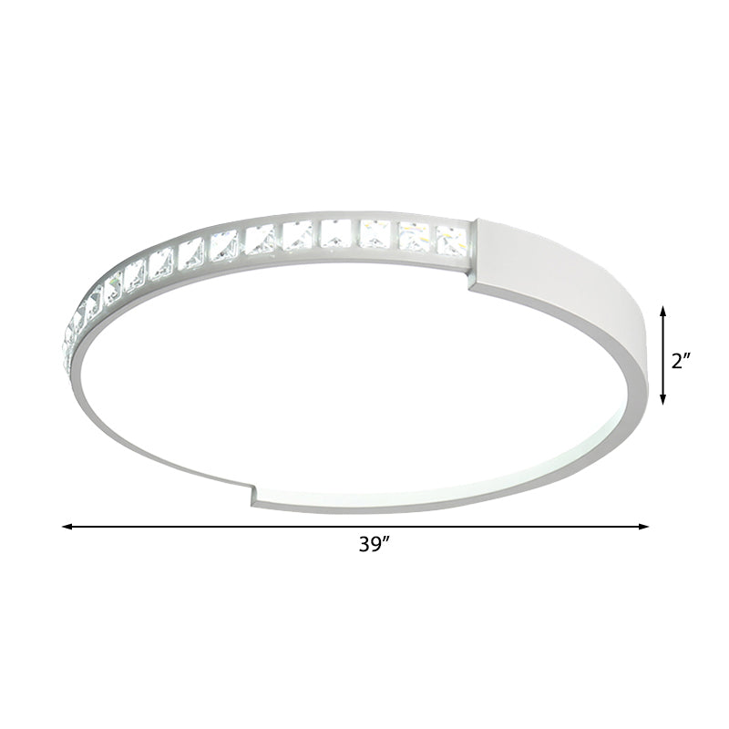 16"/19.5"/20.5" Wide Crystal LED Flush Mount Ceiling Light for Bedroom and Living Room