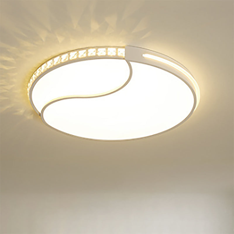 Crystal Circular Flush Mount LED Ceiling Light Fixture - 16.5"/20.5"/24.5" Wide - Contemporary Warm/White Light