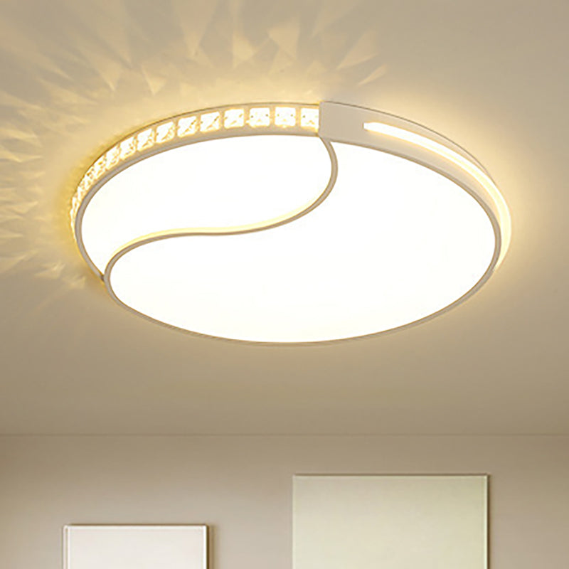 Crystal Circular Flush Mount LED Ceiling Light Fixture - 16.5"/20.5"/24.5" Wide - Contemporary Warm/White Light