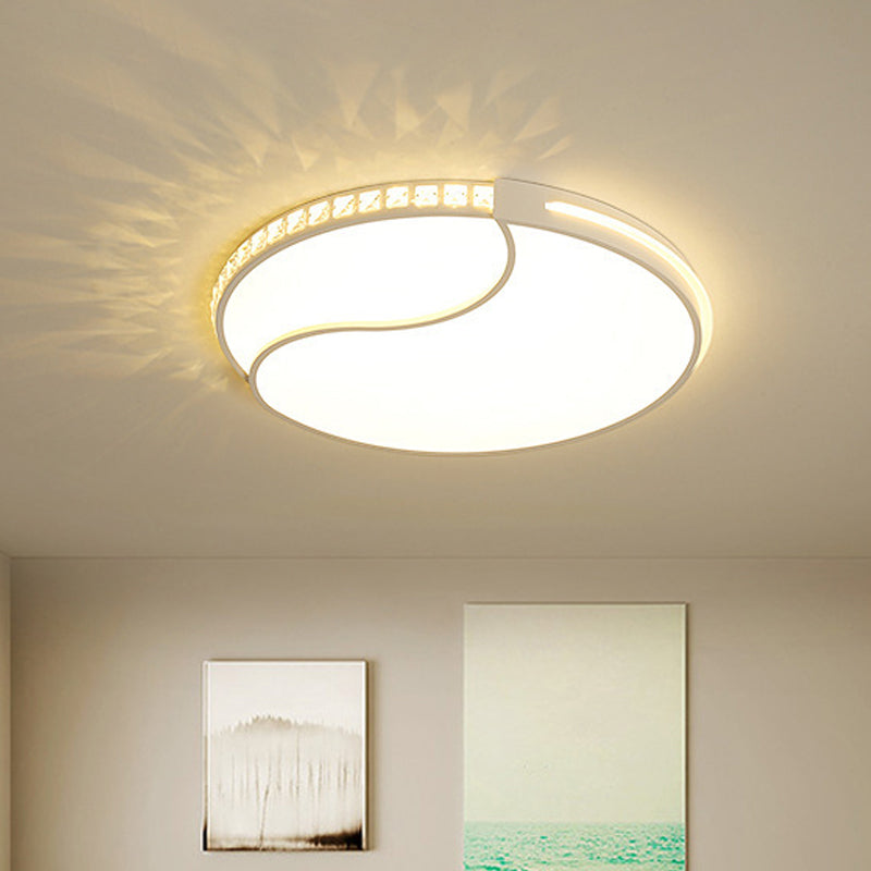 Crystal Circular Flush Mount LED Ceiling Light Fixture - 16.5"/20.5"/24.5" Wide - Contemporary Warm/White Light