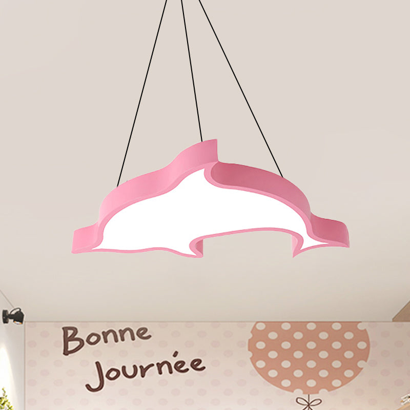Cute Dolphin Pendant Light: Led Acrylic Ceiling For Hallway In Candy Colors