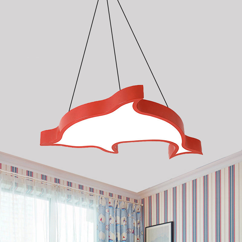 Cute Dolphin Pendant Light: Led Acrylic Ceiling For Hallway In Candy Colors