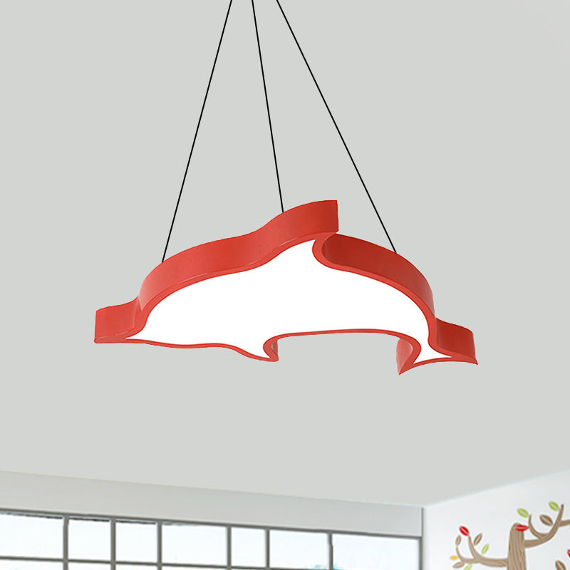 Cute Dolphin Pendant Light: Led Acrylic Ceiling For Hallway In Candy Colors
