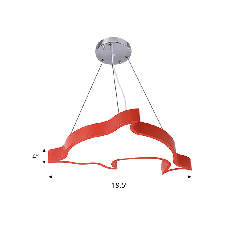 Cute Dolphin Pendant Light: Led Acrylic Ceiling For Hallway In Candy Colors