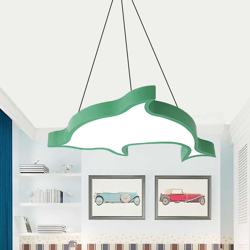 Cute Dolphin Pendant Light: Led Acrylic Ceiling For Hallway In Candy Colors