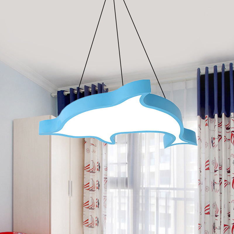 Cute Dolphin Pendant Light: Led Acrylic Ceiling For Hallway In Candy Colors
