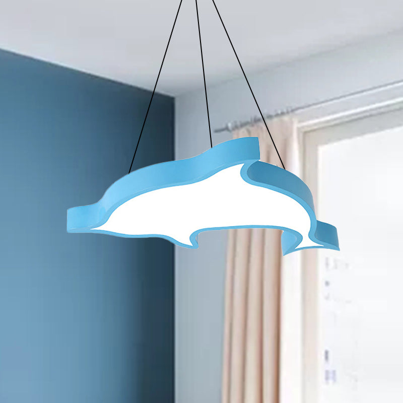 Cute Dolphin Pendant Light: Led Acrylic Ceiling For Hallway In Candy Colors