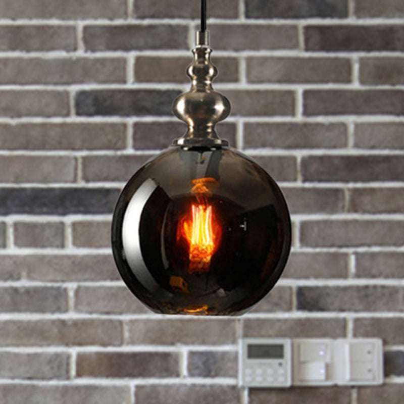 Lampe suspendue moderne et élégante en verre alvéolé gris fumé/transparent - Abat-jour Global de 8"/10" de large pour le salon