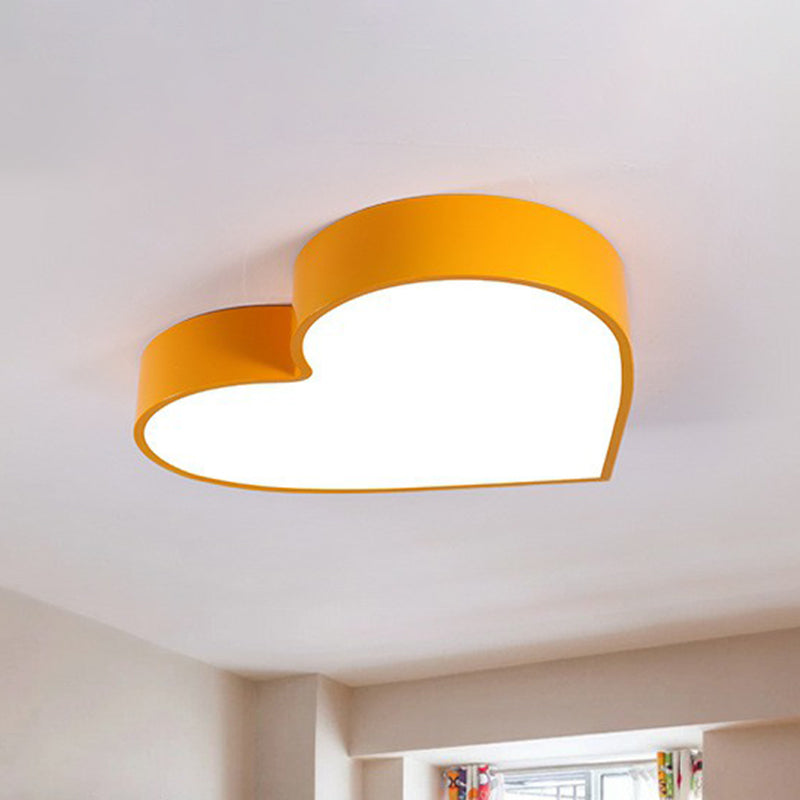 Cartoon Loving Heart LED Flush Ceiling Light – Romantic Acrylic Design for Bedrooms