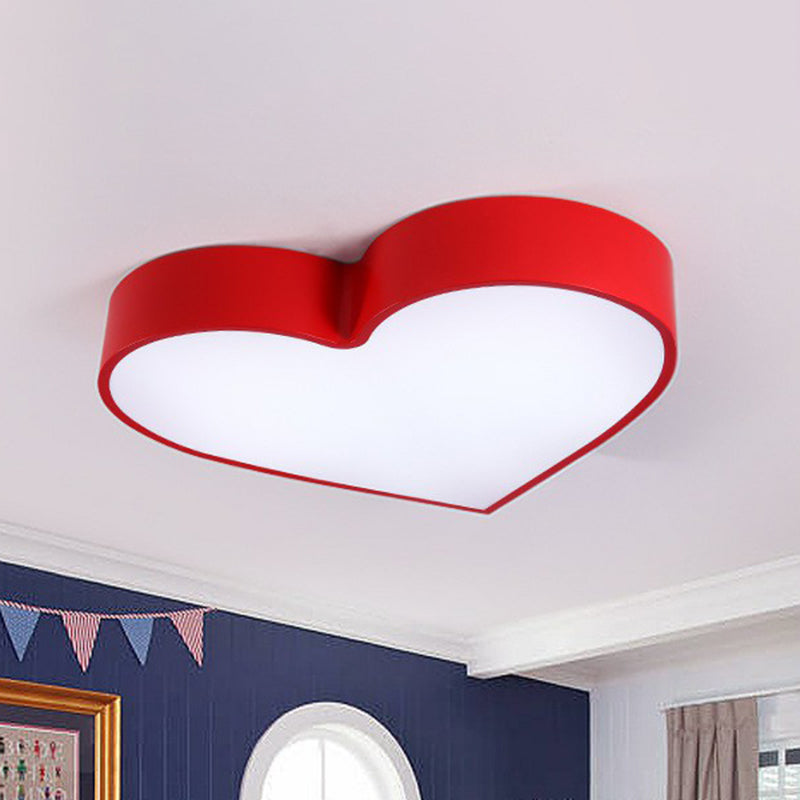 Cartoon Loving Heart LED Flush Ceiling Light – Romantic Acrylic Design for Bedrooms