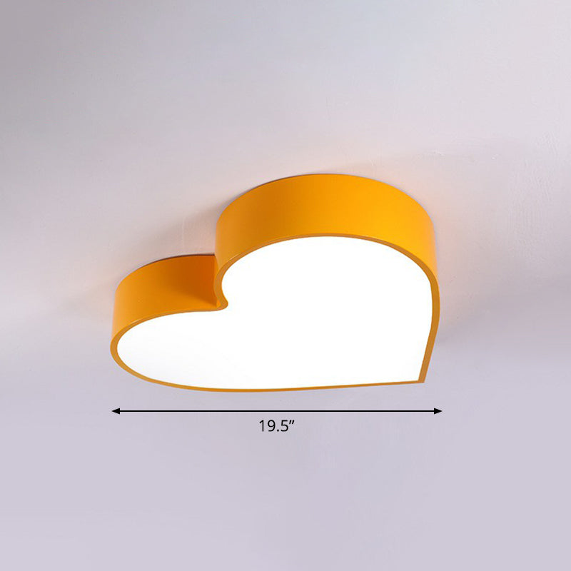 Cartoon Loving Heart LED Flush Ceiling Light – Romantic Acrylic Design for Bedrooms