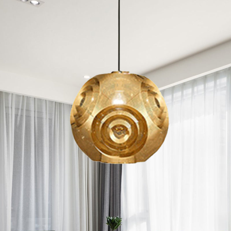Nordic Metal Globe Pendant Lighting, 1-Light Chrome/Gold/Rose Gold Ceiling Light - 11"/12.5"/15"W
